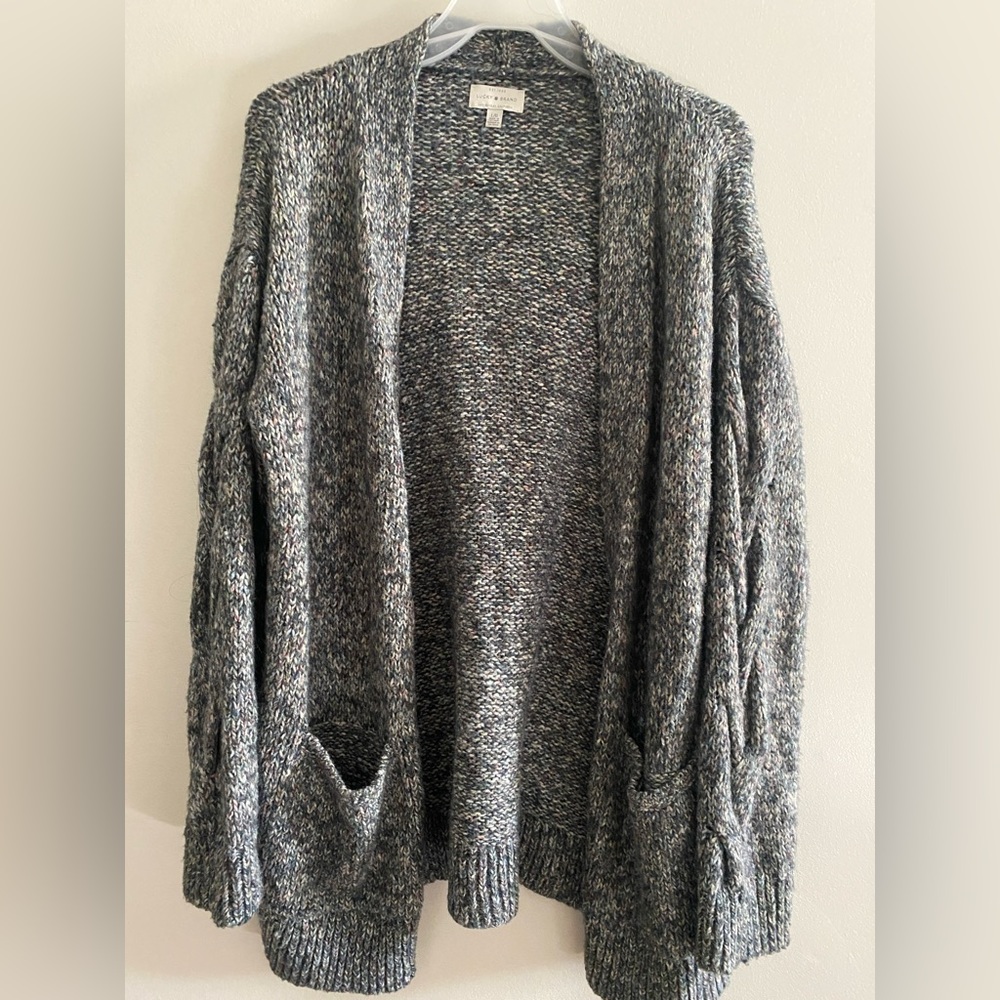 Multi color knit Lucky Brand cardigan sweater. Worn once, great conditions.